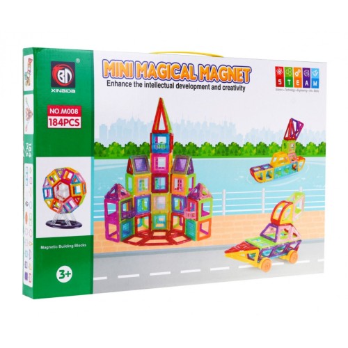 Magnetic Blocks MEGA Set of 184 elements