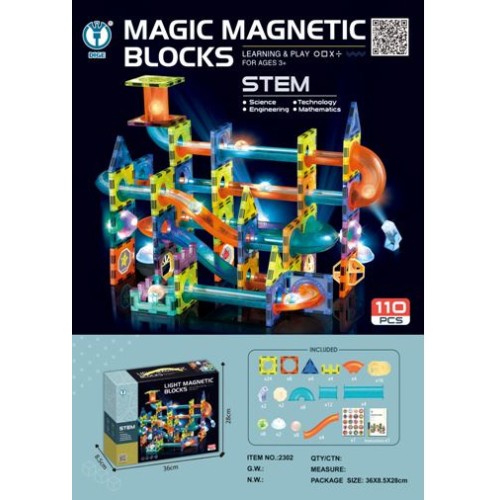 Magnetic Blocks Set of 110 elements
