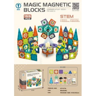 Klocki Magnetyczne Zestaw 155 elementów