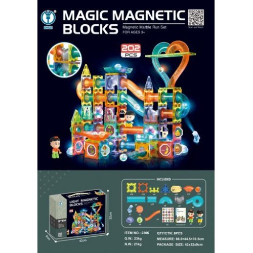 Magnetic Blocks Set of 202 elements