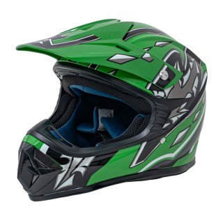 Kask Motocyklowy Enduro Zielony M