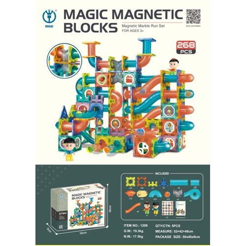 Klocki Magnetyczne Zestaw 268 elementów