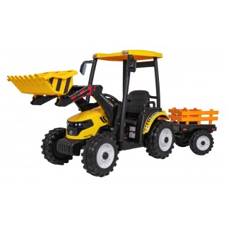 Pojazd MEGA Traktor D68 Z Przyczepką Żółty