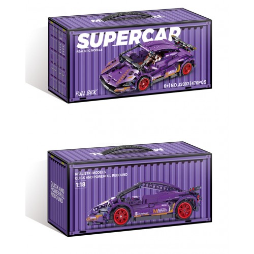 Zestaw Klocków Auto Sportowe Fioletowe 470el.
