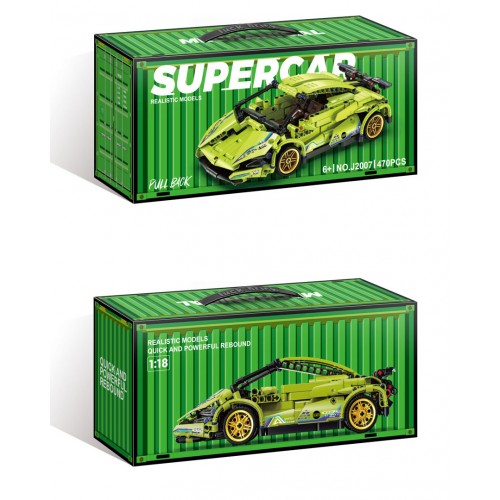 Zestaw Klocków Auto Sportowe Zielone 470el.