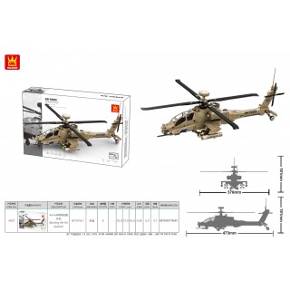Zestaw Klocków Helikopter Wojskowy 255el.