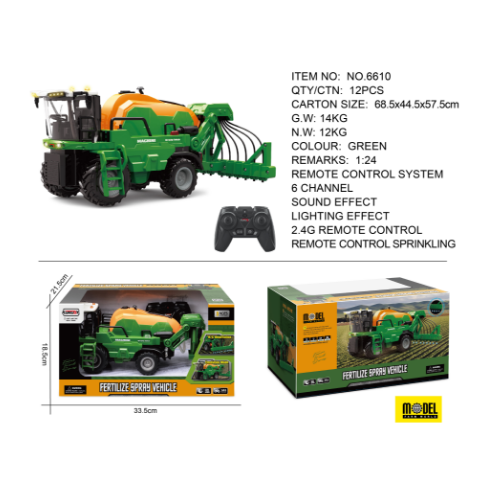 Kombajn R/C 1:24 Zielony z Funkcją Świateł i Dźwięku