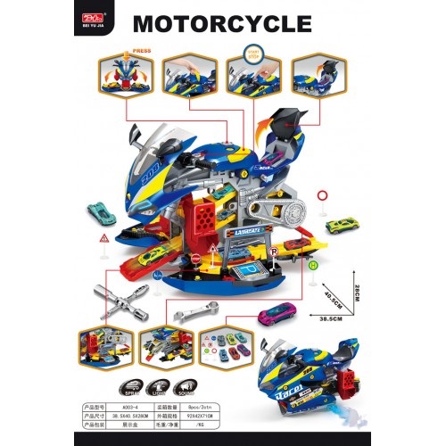 MEGA Parking z Funkcją Dymu Motocykl