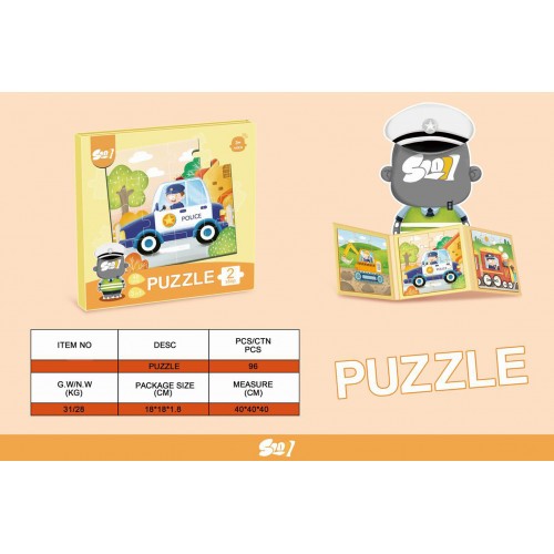 Magnetyczne Puzzle Pojazdy + Książeczka