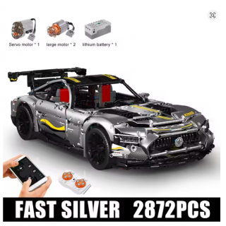 Zestaw Klocków Auto Sportowe Szare 2872el.