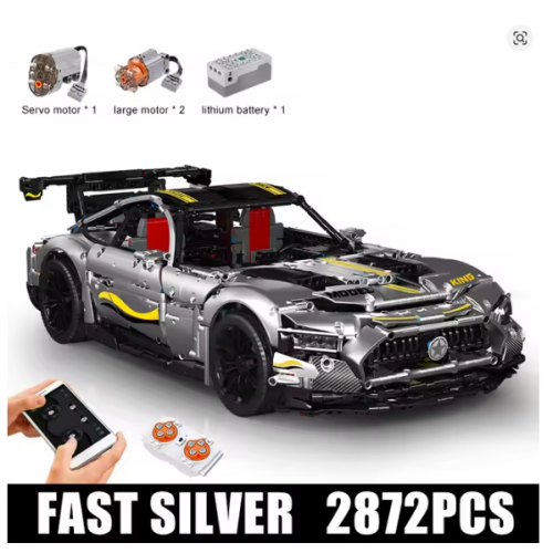 Zestaw Klocków Auto Sportowe Szare 2872el.