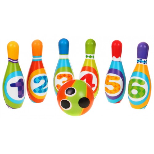 Zestaw piankowych kręgli dla dzieci 3+ Miękkie kręgle z cyframi + Kolorowa piłka