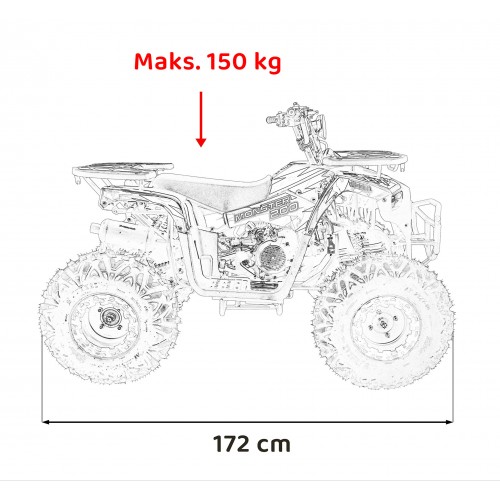 Pojazd Quad Spalinowy 200CC MONSTER Czarny