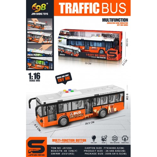 Autobus z Otwieranymi Drzwiami z Funkcją Świateł i Dźwięku