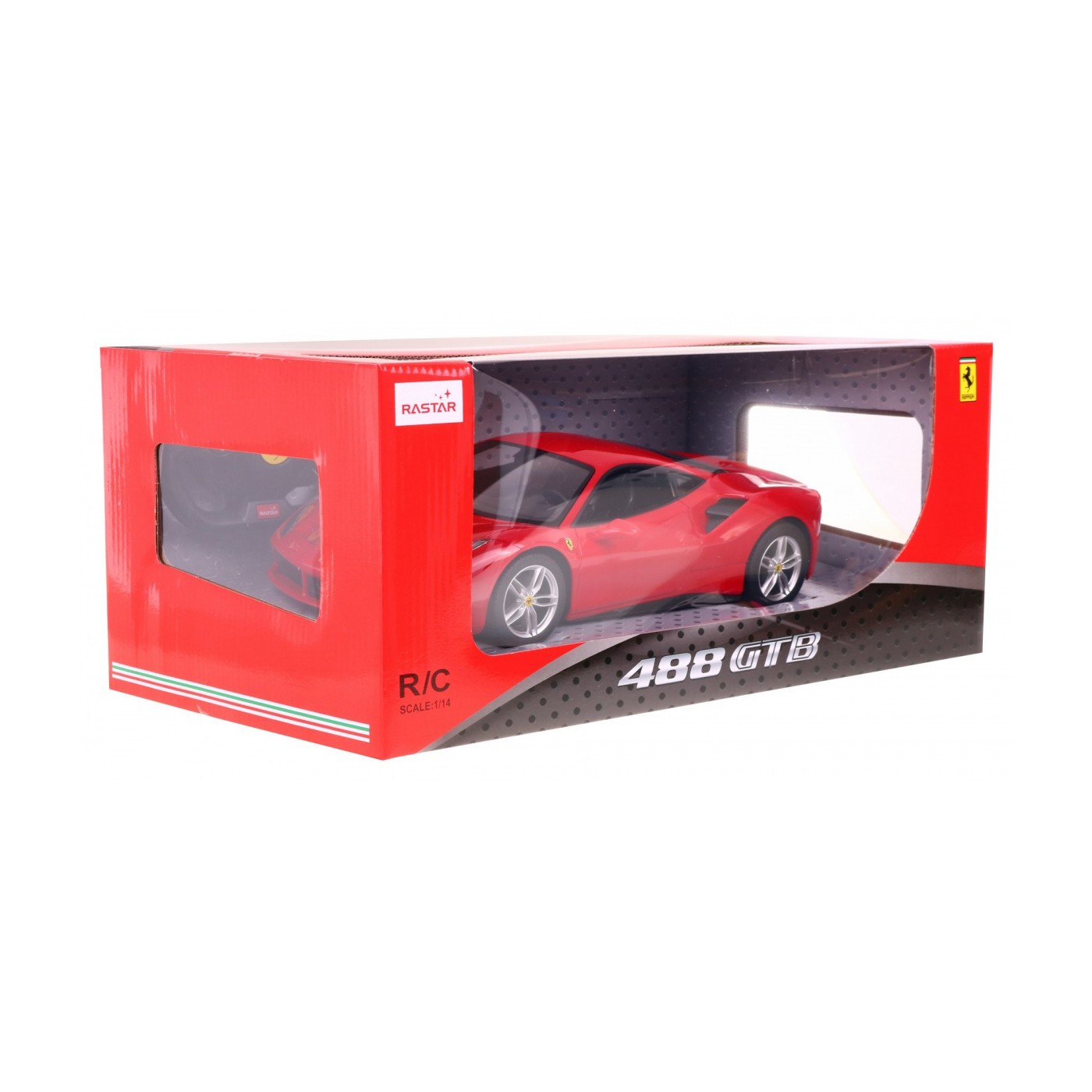 Autko R C Ferrari 488 GTB Czerwony 1 14 RASTAR