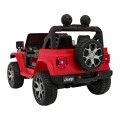 Jeep Wrangler Rubicon na akumulator dla dzieci Czerwony + Pilot + Radio MP3 LED + Koła EVA