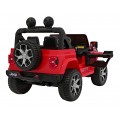 Jeep Wrangler Rubicon na akumulator dla dzieci Czerwony + Pilot + Radio MP3 LED + Koła EVA