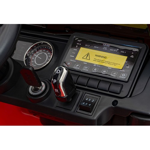 Jeep Wrangler Rubicon na akumulator dla dzieci Czerwony + Pilot + Radio MP3 LED + Koła EVA