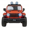 Jeep Wrangler Rubicon na akumulator dla dzieci Pomarańczowy + Pilot + Radio MP3 LED + Koła EVA