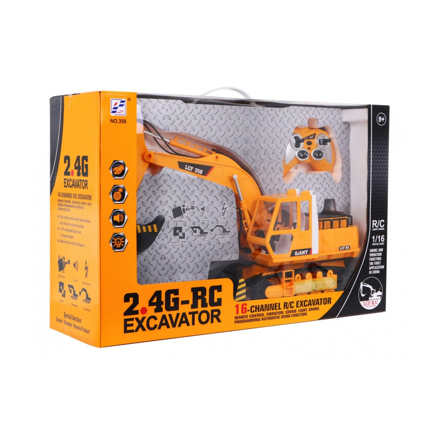 1:16 R/C Excavator With 2.4G Smoke