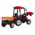 Pojazd MEGA Traktor D68 Z Przyczepką Czerwony
