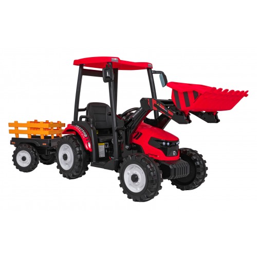 Pojazd MEGA Traktor D68 Z Przyczepką Czerwony