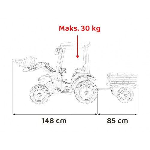Pojazd MEGA Traktor D68 Z Przyczepką Czerwony