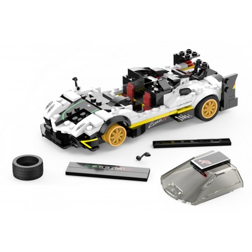 Autko 1:28 Pagani Zonda R Klocki Biały RASTAR