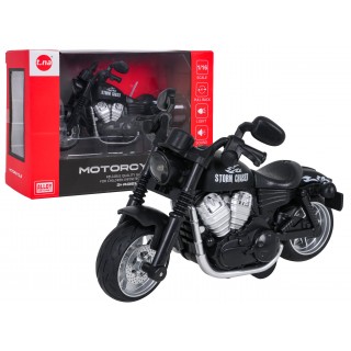 Metalowy Motocykl Czarny z Funkcją Świateł i Dźwięku
