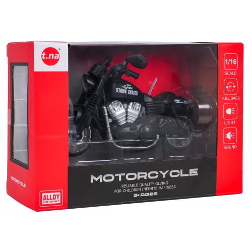 Metalowy Motocykl Czarny z Funkcją Świateł i Dźwięku