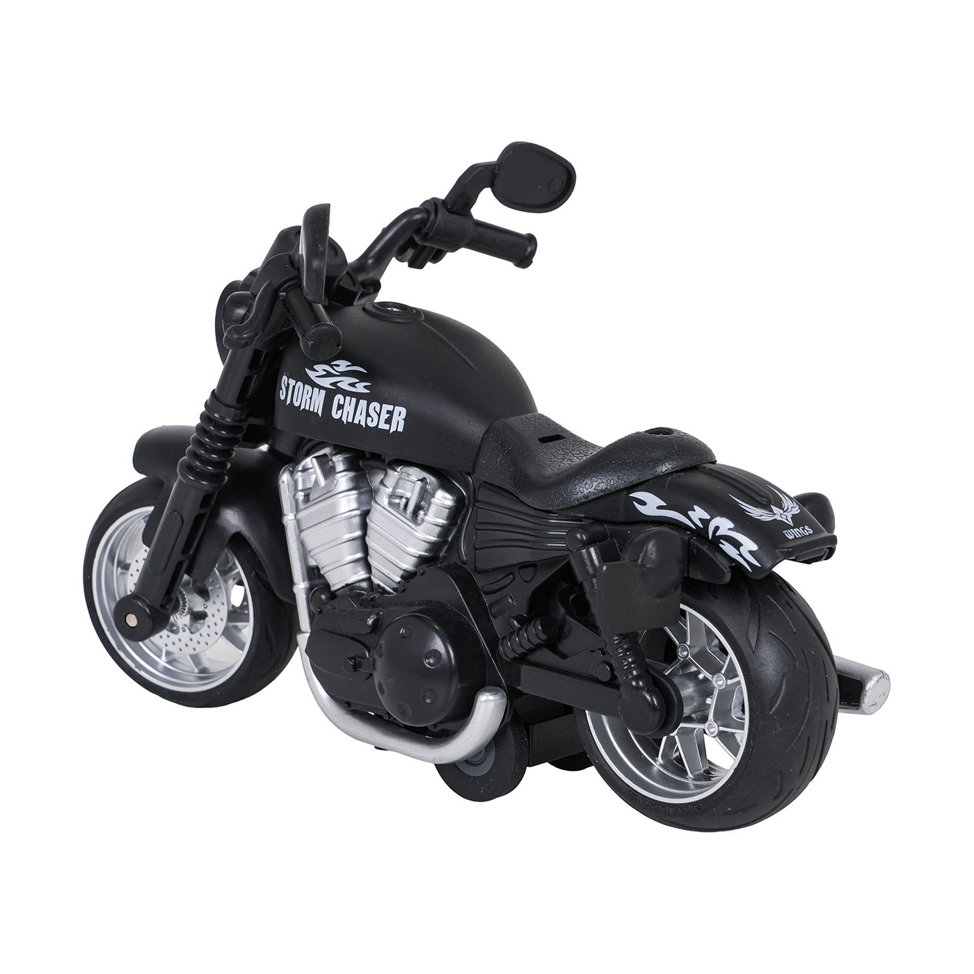 Metalowy Motocykl Czarny z Funkcją Świateł i Dźwięku