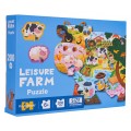 Zestaw Puzzli Farma 200 el. z 2 kartonowymi zwierzątkami dla dzieci 6+