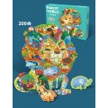 Zestaw Puzzli Dżungla 200 el. z 2 kartonowymi zwierzątkami dla dzieci 6+