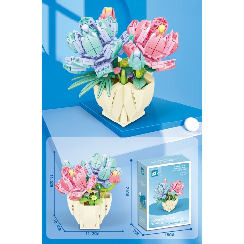 Zestaw klocków kreatywnych Kwiaty w doniczce 293 el. dla dzieci 6+