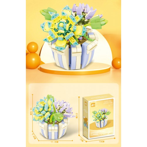 Zestaw klocków kreatywnych Kwiaty w kolorowej doniczce 306 el. dla dzieci 6+