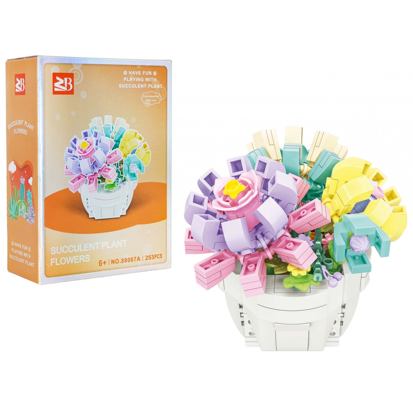 Zestaw klocków kreatywnych Bukiet w doniczce 253 el. dla dzieci 6+