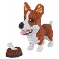 Zestaw klocków konstrukcyjnych 1200 el. Welsh Corgi z miską i kością dla nastolatków 14+ i dorosłych