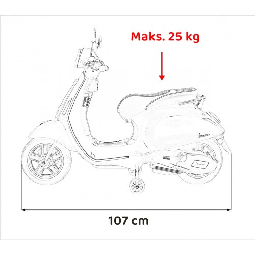 Pojazd Skuter Vespa ROMA Czerwony