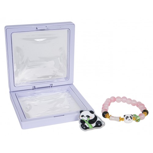 Zestaw Biżuterii Panda Różowa Bransoletka
