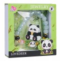 Zestaw Biżuterii Panda Niebieska Bransoletka