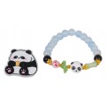 Zestaw Biżuterii Panda Niebieska Bransoletka