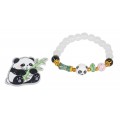 Zestaw Biżuterii Panda Biała Bransoletka