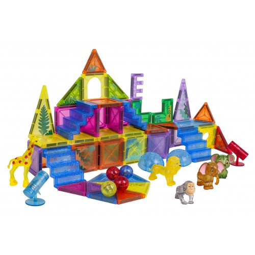 Zestaw Klocków Magnetycznych 3D ZOO 64el.