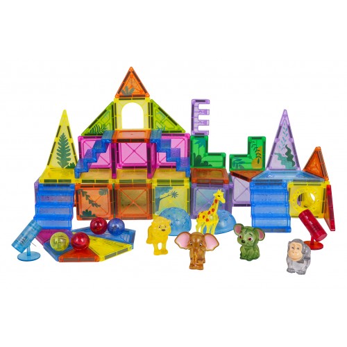 Zestaw Klocków Magnetycznych 3D ZOO 64el.