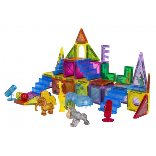 Zestaw Klocków Magnetycznych 3D ZOO 64el.