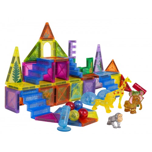 Zestaw Klocków Magnetycznych 3D ZOO 64el.