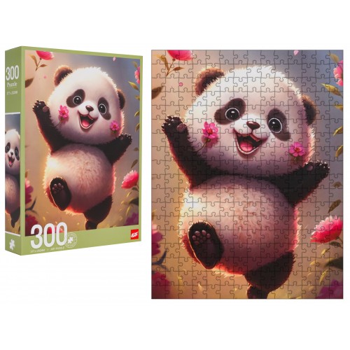 Zestaw Puzzli 300 el. Wesoła Panda dla dzieci 8+