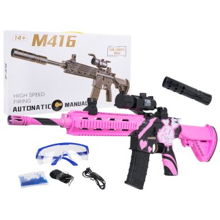 Karabin M416 Różowy na Kulki Wodne + Akcesoria