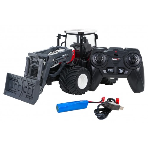 Traktor + Spych R/C 1:24 Czerwony