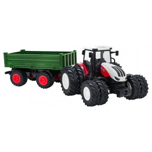 Traktor Czerwony R/C Z Zieloną Naczepą